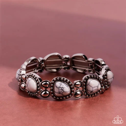 Paparazzi ♥ Harmonious Headliner - White ♥ Bracelet