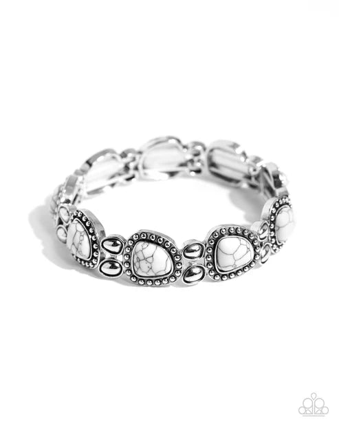 Paparazzi ♥ Harmonious Headliner - White ♥ Bracelet