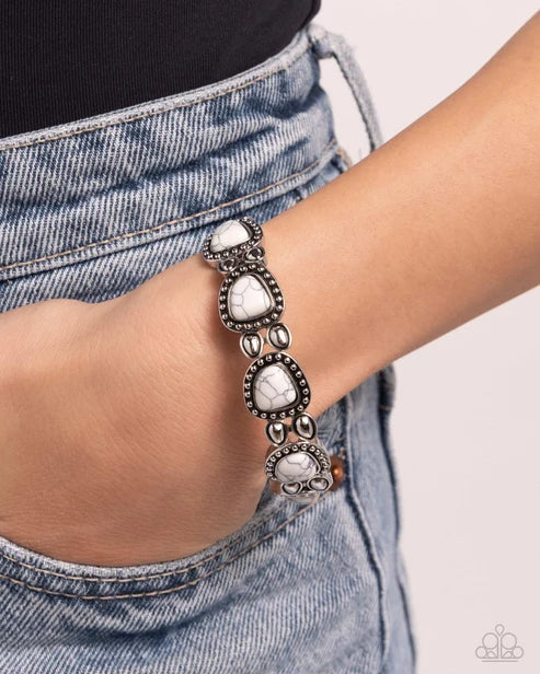 Paparazzi ♥ Harmonious Headliner - White ♥ Bracelet