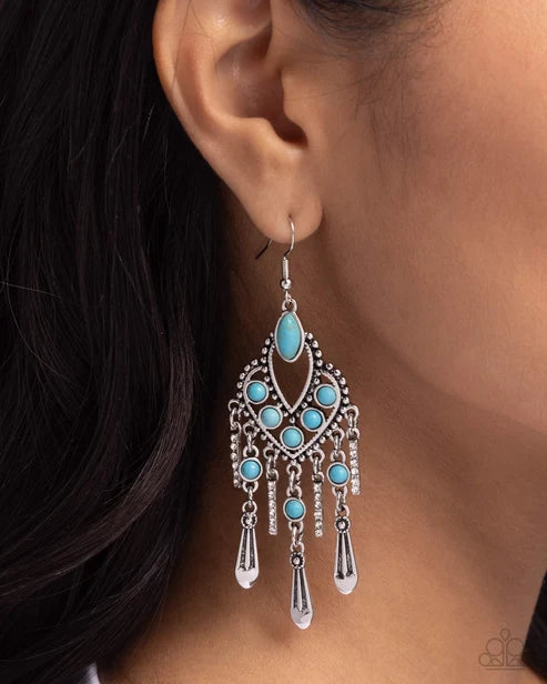 Paparazzi ♥ Naturally Vintage - Blue ♥ Earrings