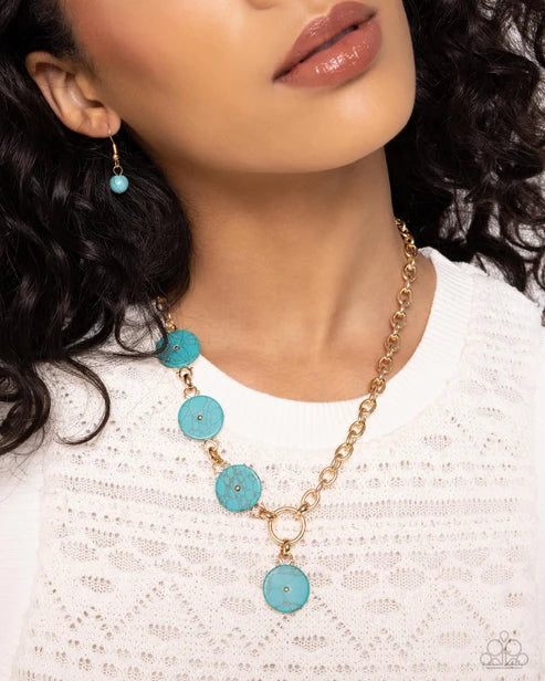 Paparazzi ♥ Savory Stone - Gold ♥ Necklace