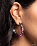 Paparazzi ♥ Embedded Edge - Pink ♥ Earrings