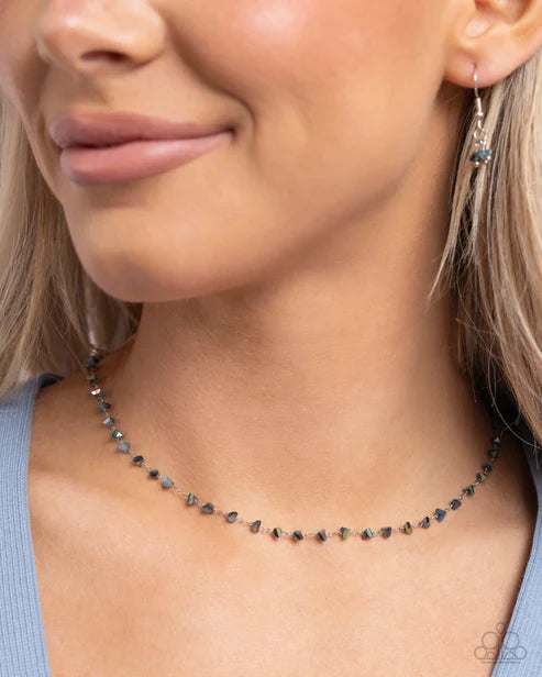 Paparazzi ♥ Chiseled Candidate - Blue ♥ Necklace