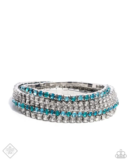 Paparazzi ♥ Feminine Fan - Blue ♥ Bracelet