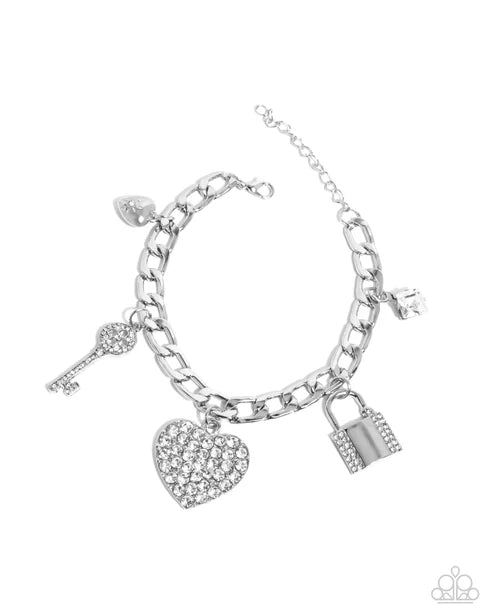 Paparazzi ♥ Fortified Fashion - White ♥ Bracelet