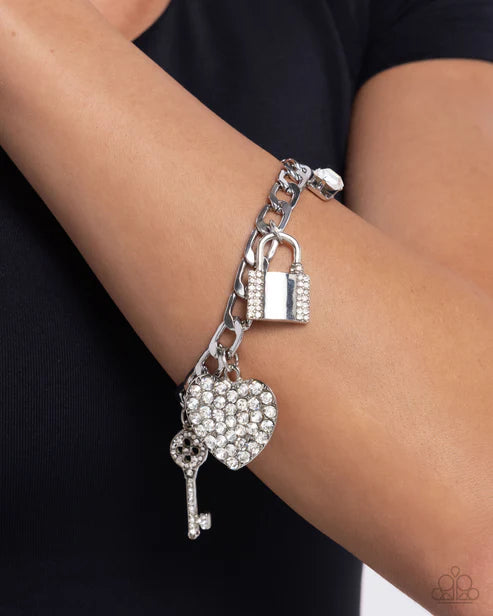 Paparazzi ♥ Fortified Fashion - White ♥ Bracelet