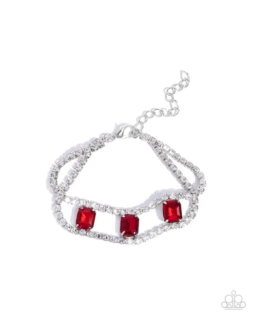 Paparazzi ♥ Embedded Elegance - Red ♥ Bracelet
