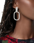 Paparazzi ♥ Guarded Glitz - White ♥ Clip-On Earrings