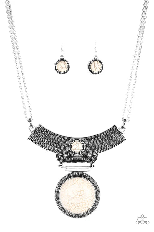 Paparazzi ♥ Lasting EMPRESS-ions - White ♥ Necklace