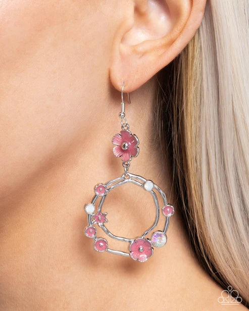 Paparazzi ♥ Wreathed Waikiki - Pink ♥ Earrings