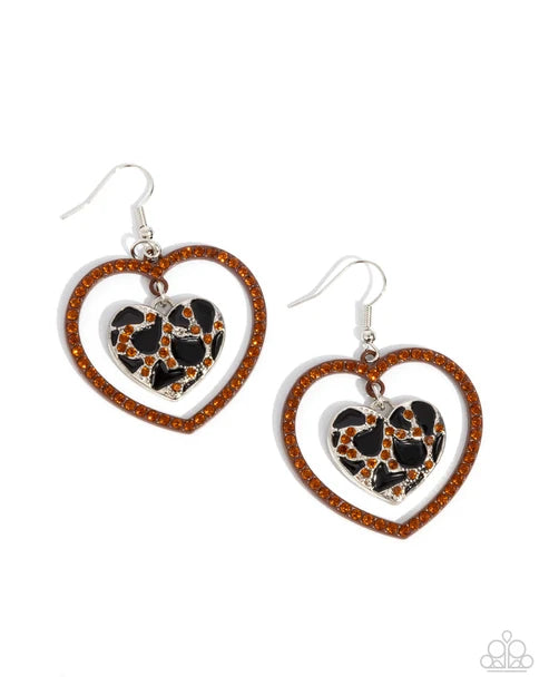 Paparazzi ♥ Leopard Love - Brown ♥ Earrings