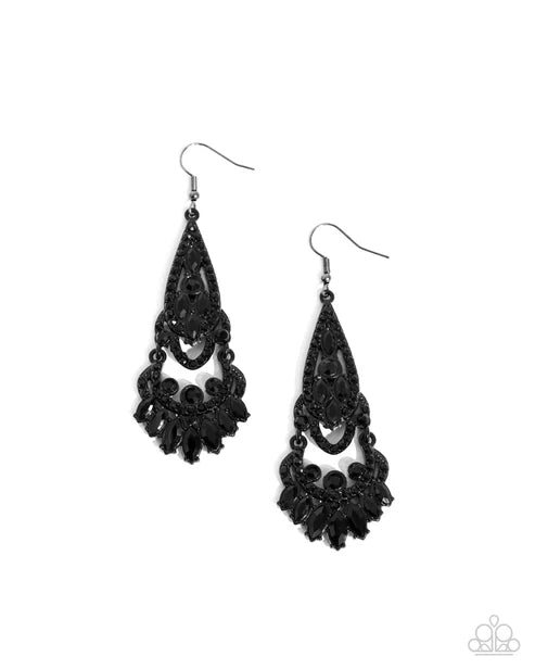 Paparazzi ♥ Opera Stage - Black ♥ Earrings