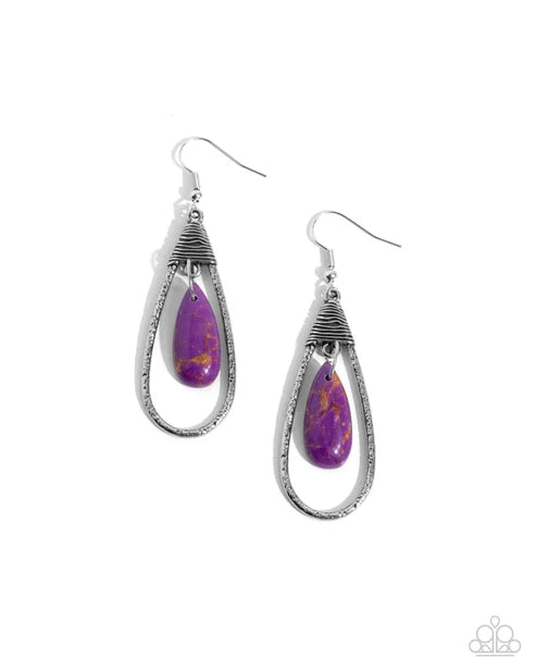 Paparazzi ♥ Neatly Natural - Purple ♥ Earrings