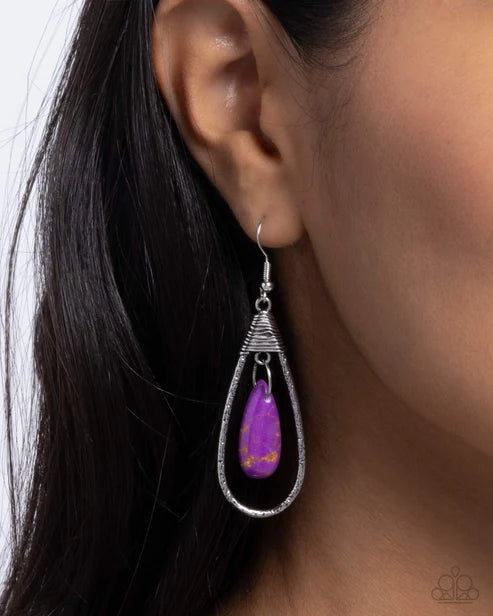Paparazzi ♥ Neatly Natural - Purple ♥ Earrings