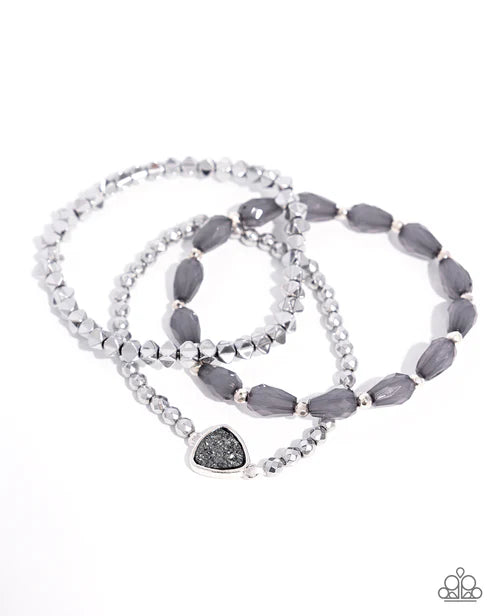 Paparazzi ♥ Druzy Decadence - Silver ♥ Bracelet