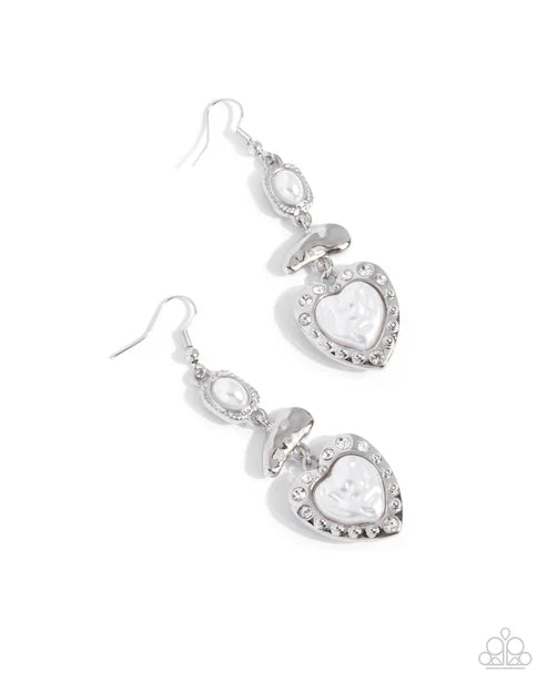 Paparazzi ♥ Feminine Feature - White ♥ Earrings