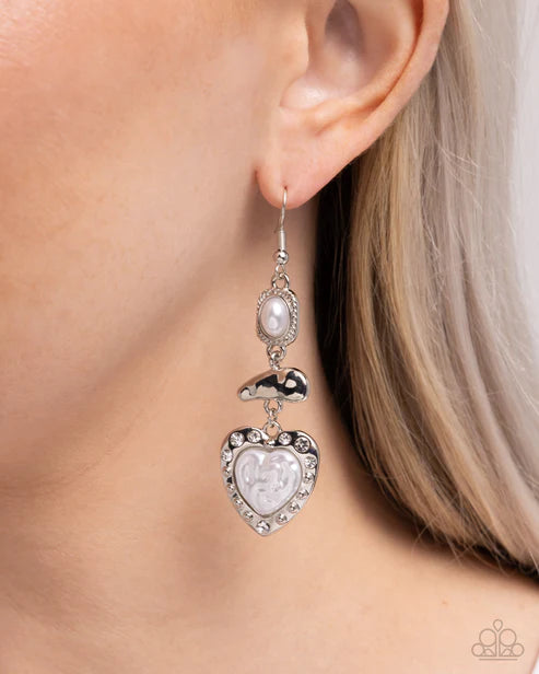 Paparazzi ♥ Feminine Feature - White ♥ Earrings