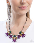 Paparazzi ♥ Folklore Flair - Purple ♥ Gun Metal Necklace