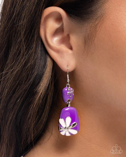 Paparazzi ♥ Floral Familia - Purple ♥ Earrings
