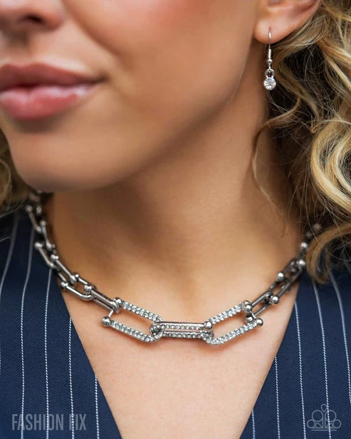 Paparazzi ♥ Adorably Amped Up - White ♥ Necklace