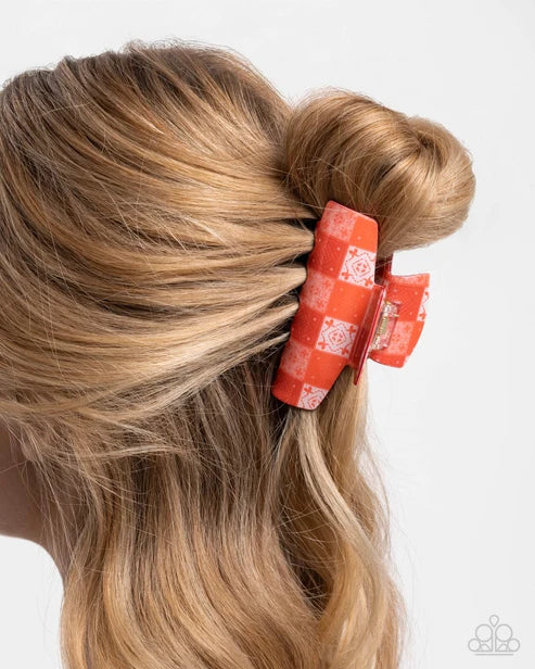 Patchwork Promise - Red ♥ Hair Clip