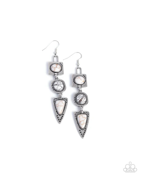 Paparazzi ♥ Rustic Reputation - White ♥ Earrings
