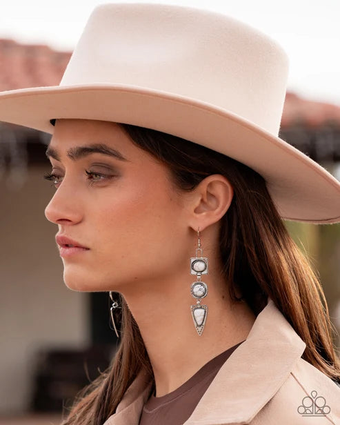 Paparazzi ♥ Rustic Reputation - White ♥ Earrings