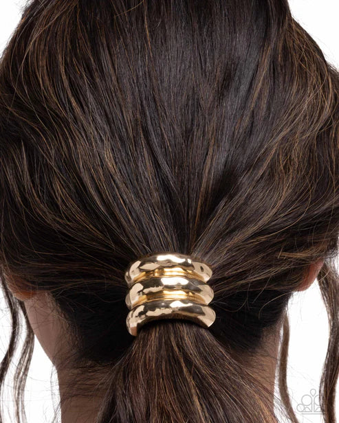 Paparazzi ♥ Crimped Celebrity - Gold ♥ Hair Clip