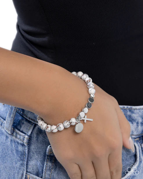 Paparazzi ♥ Devout Debut - White ♥ Bracelet