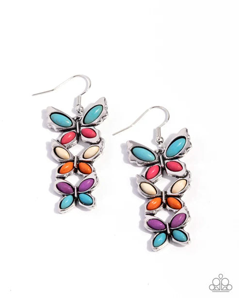 Paparazzi ♥ Fluttering Fantasy - Earrings ♥ Earrings