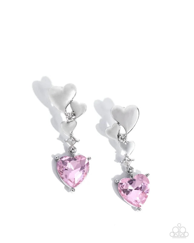 Paparazzi ♥ Valentines Vaudeville - Pink ♥ Post Earrings