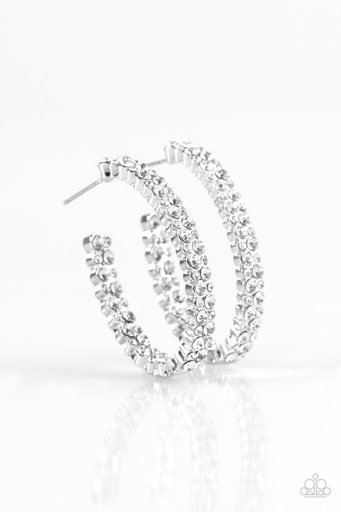 Paparazzi ♥ Debonair Dazzle - White ♥ Earrings