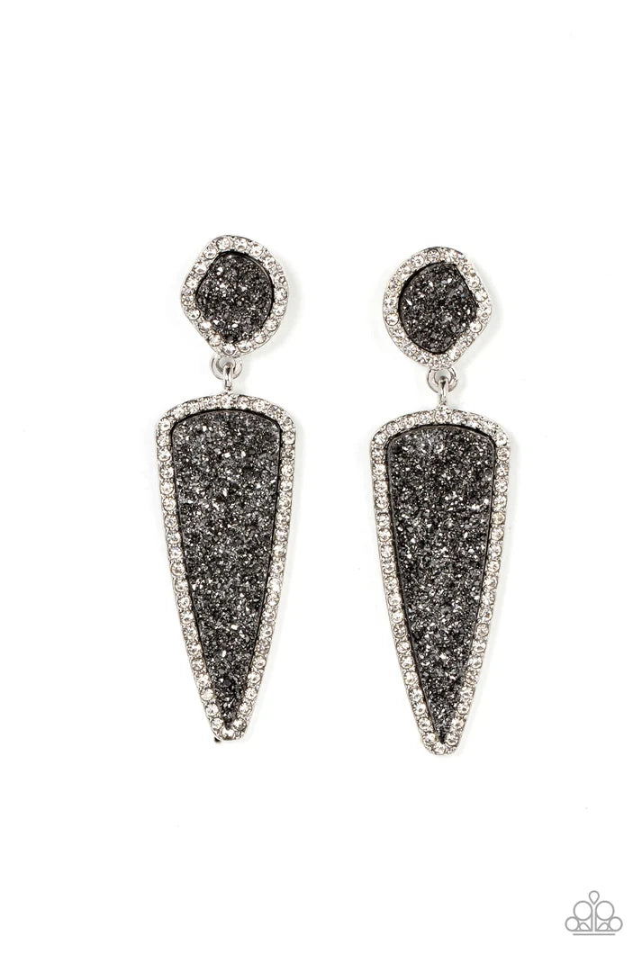 Paparazzi ♥ Druzy Desire - Silver ♥ Earrings