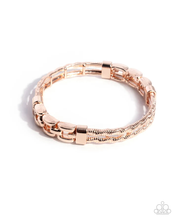 Paparazzi ♥ Mismatched Movement - Rose Gold ♥ Bracelet