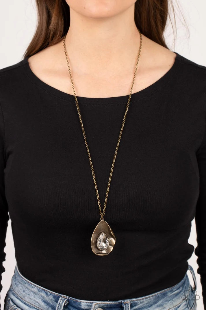 Paparazzi ♥ Surrealist Sparkle - Brass ♥ Necklace