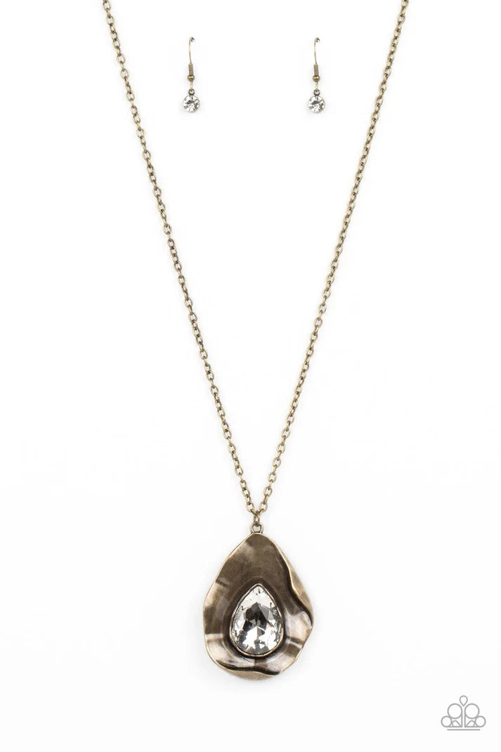 Paparazzi ♥ Surrealist Sparkle - Brass ♥ Necklace