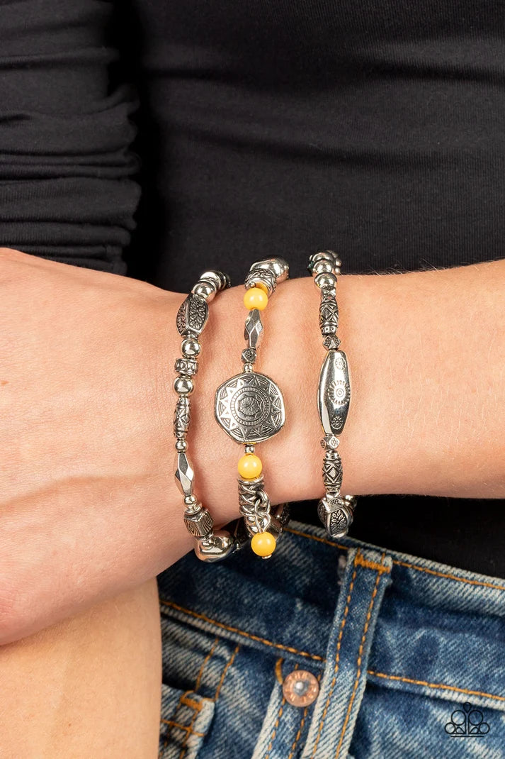 Paparazzi ♥ Western Quest - Yellow ♥ Bracelet