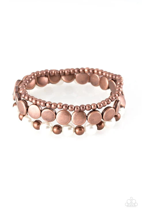 Paparazzi ♥ Girly Girl Glamour - Copper ♥ Bracelet