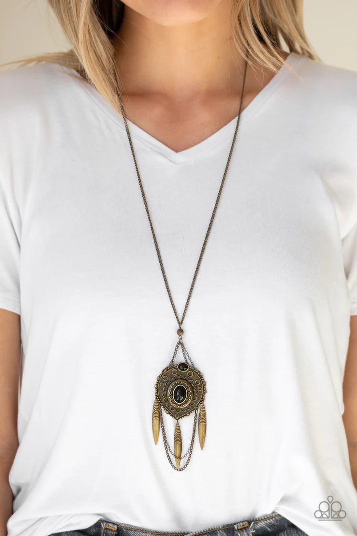 Paparazzi ♥ Cactus Canyon - Brass ♥ Necklace