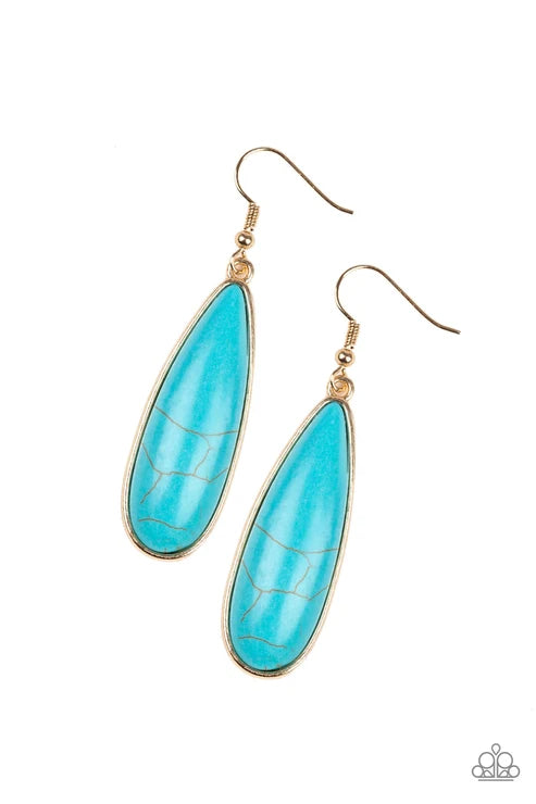 Paparazzi ♥ Santa Fe Skies - Gold ♥ Earrings